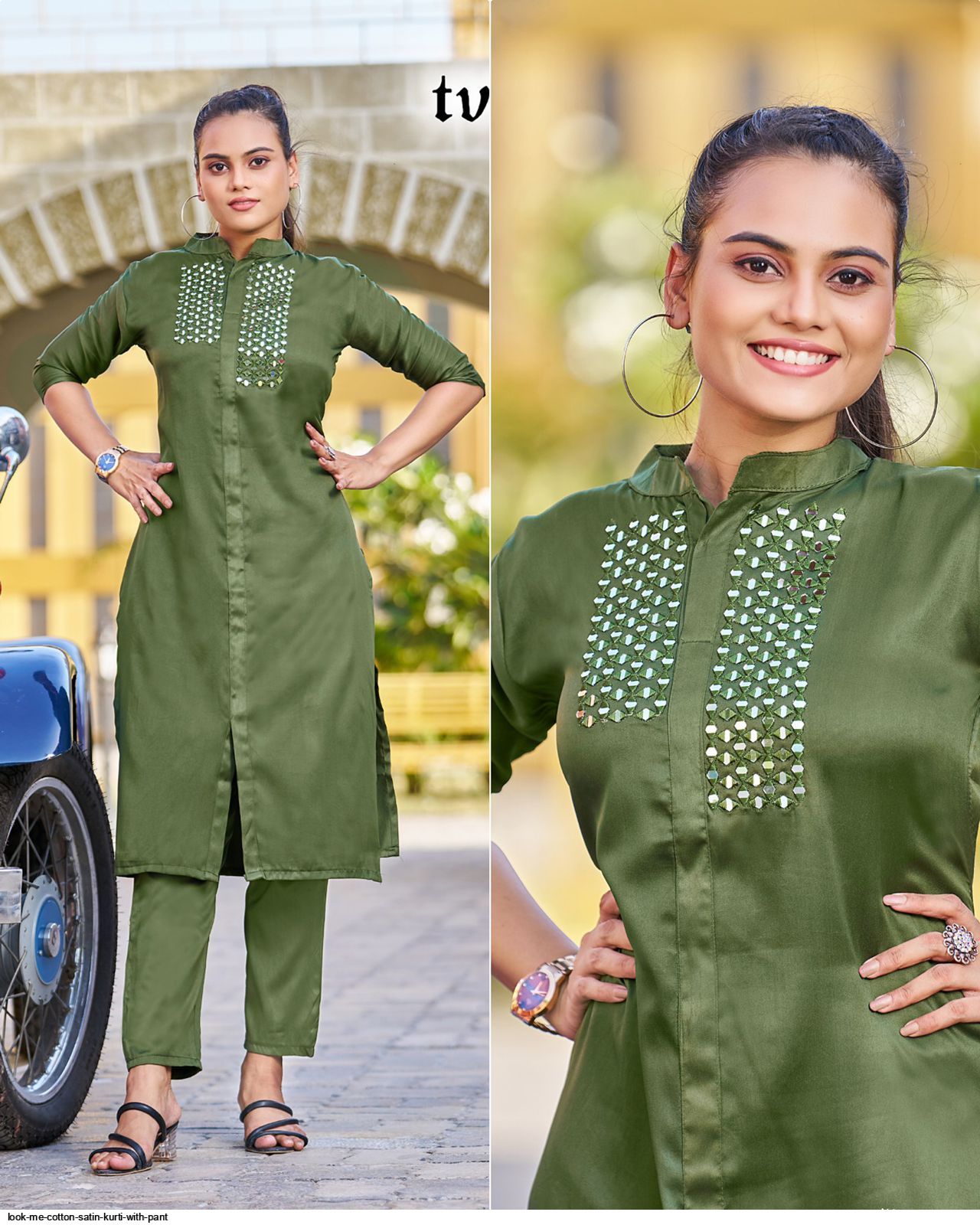 Rayon Long Sleeve Stylish Round Neck Printed Kurti And Pant Set in  Fatehabad-Haryana at best price by Dream Collection - Justdial