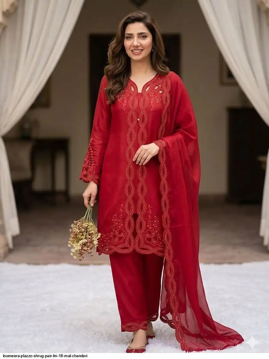 LOOMEERA PLAZZO SHRUG PAIR LM 18 MAL CHANDERI A