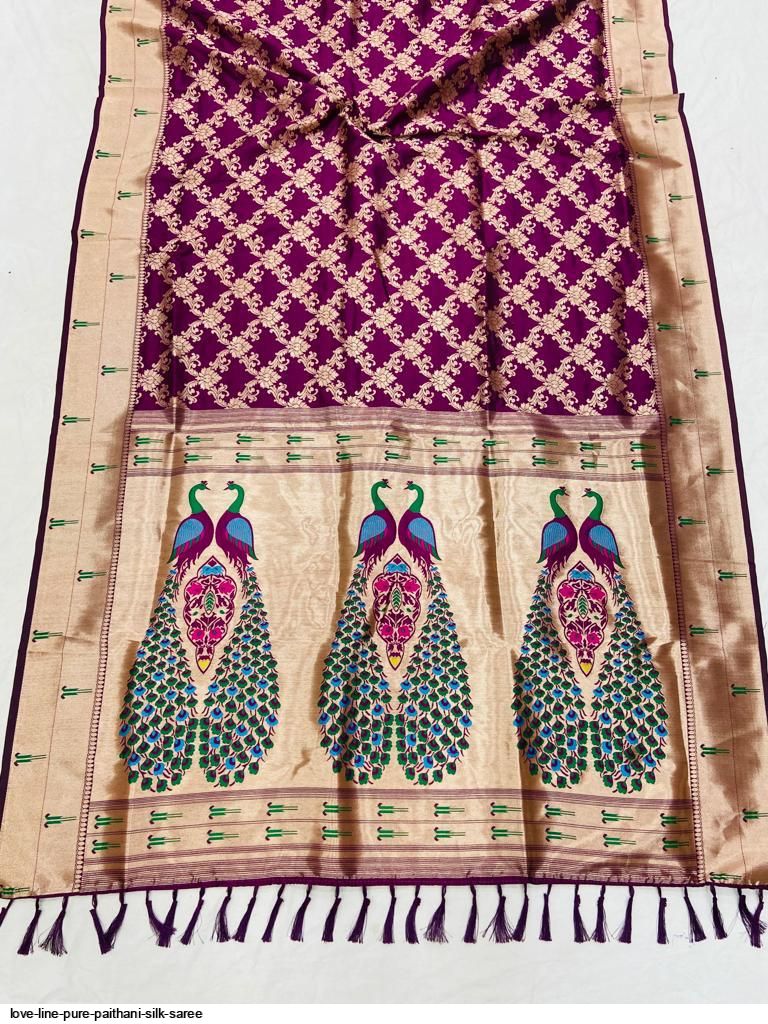 LOVE LINE PURE PAITHANI SILK SAREE D