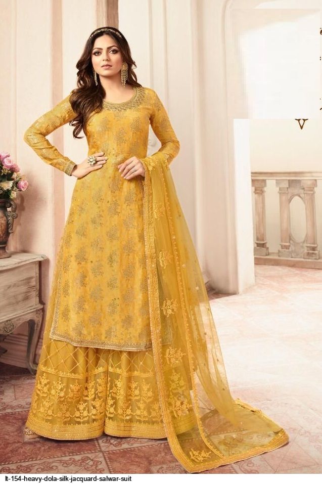 LT 154 Heavy Dola Silk Jacquard salwar suit