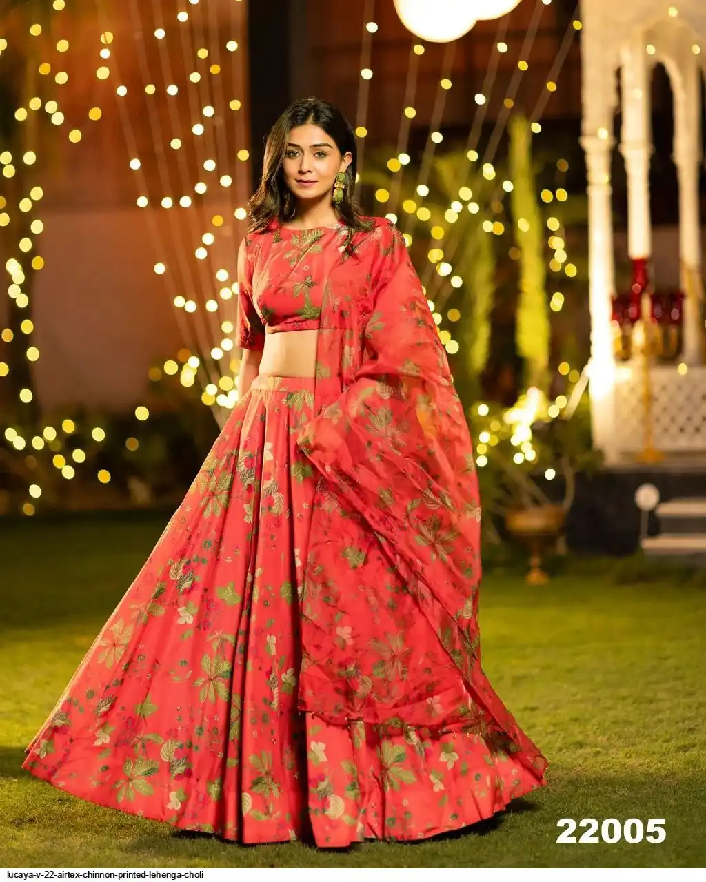 LUCAYA V 22 AIRTEX CHINNON PRINTED LEHENGA CHOLI 22005
