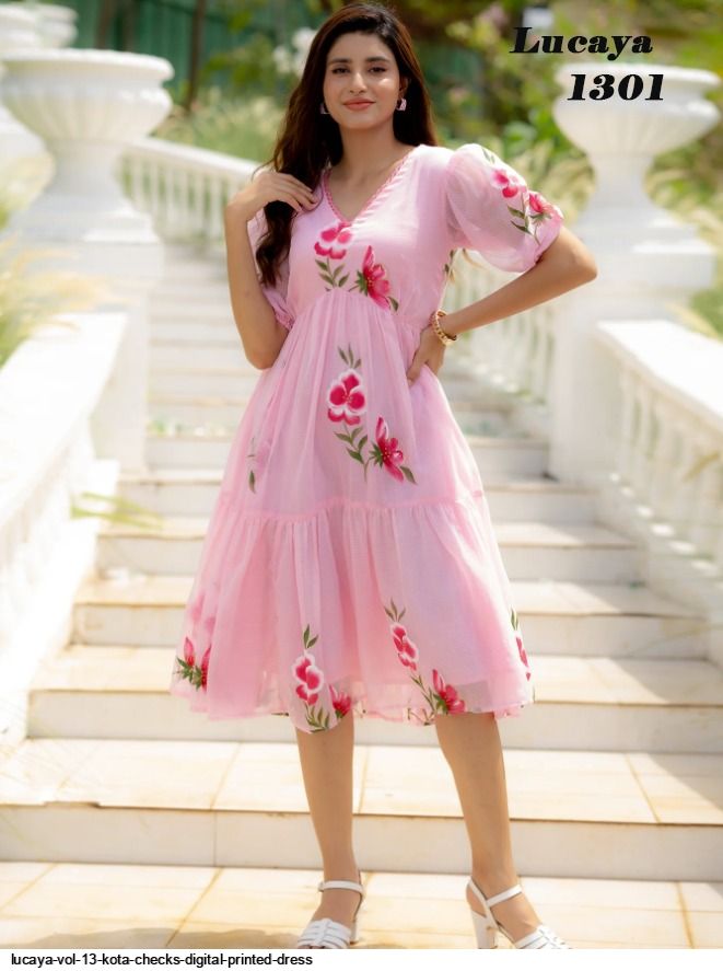 LUCAYA VOL 13 KOTA CHECKS DIGITAL PRINTED DRESS 1301