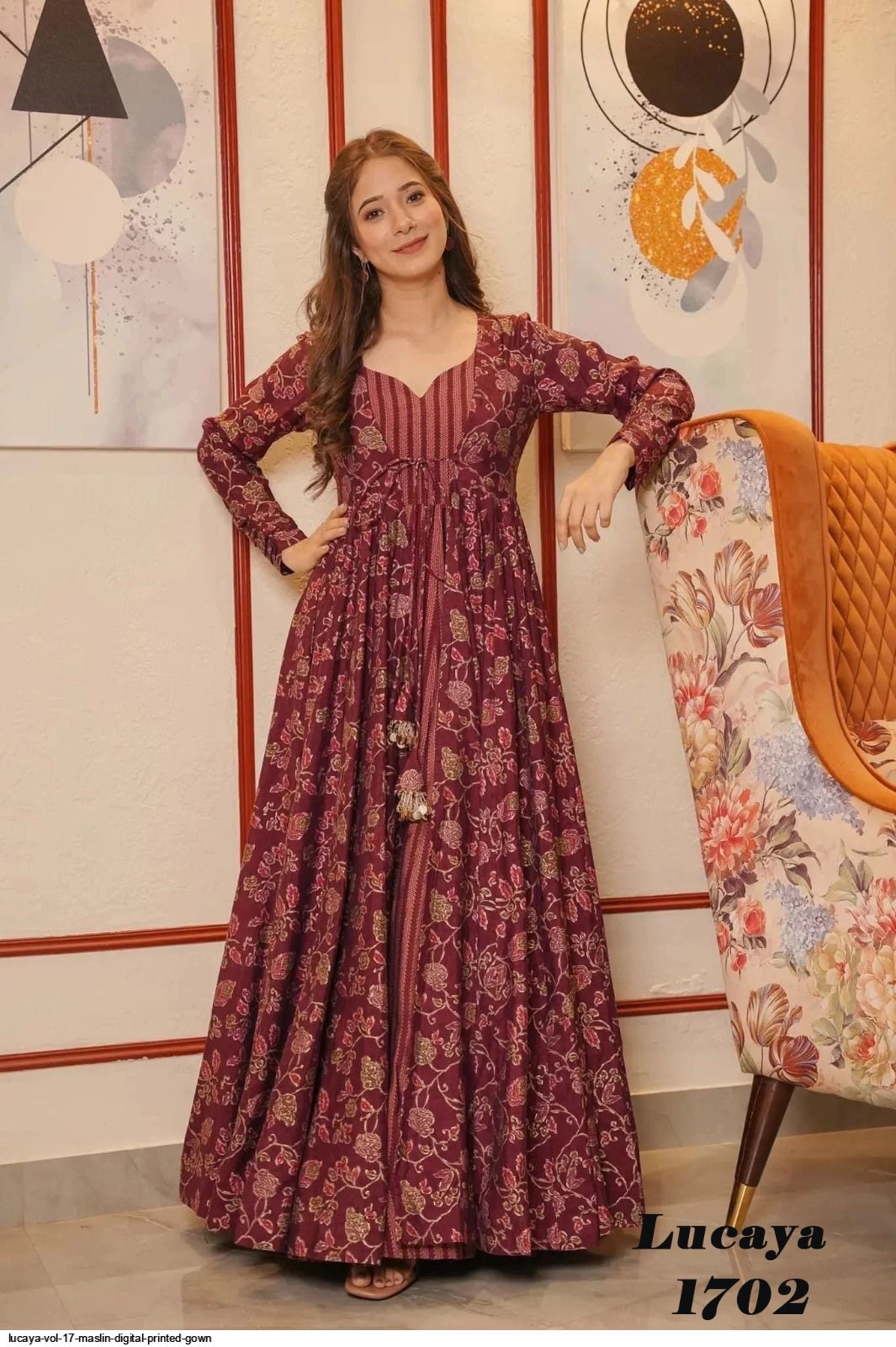LUCAYA VOL 17 MASLIN DIGITAL PRINTED GOWN 1702