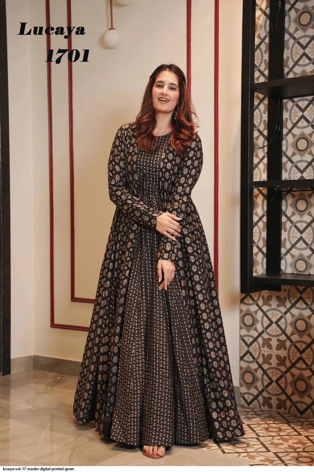 LUCAYA VOL 17 MASLIN DIGITAL PRINTED GOWN 1701