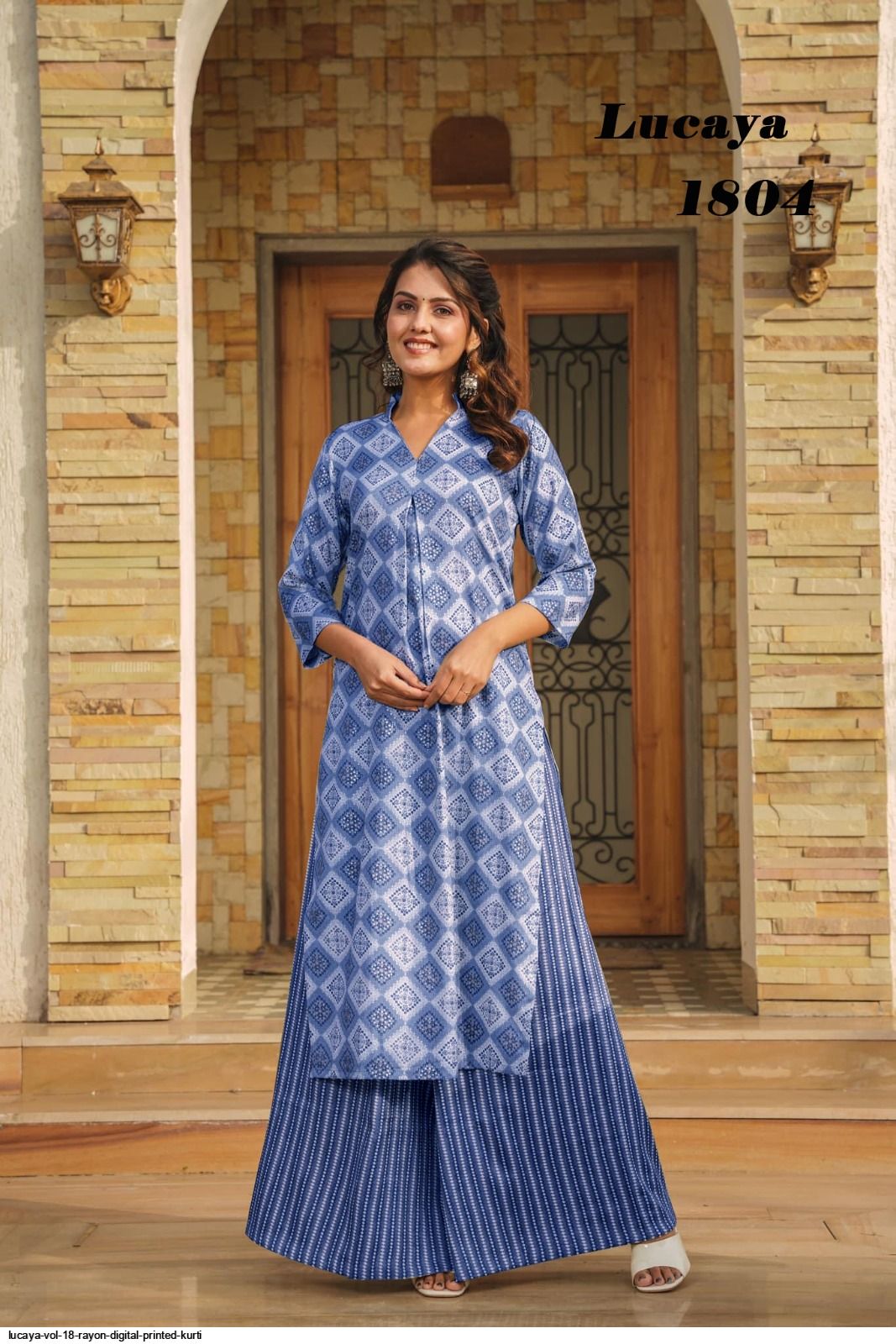 LUCAYA VOL 18 RAYON DIGITAL PRINTED KURTI 1804