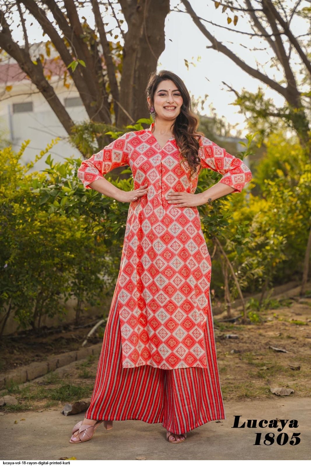 LUCAYA VOL 18 RAYON DIGITAL PRINTED KURTI 1805