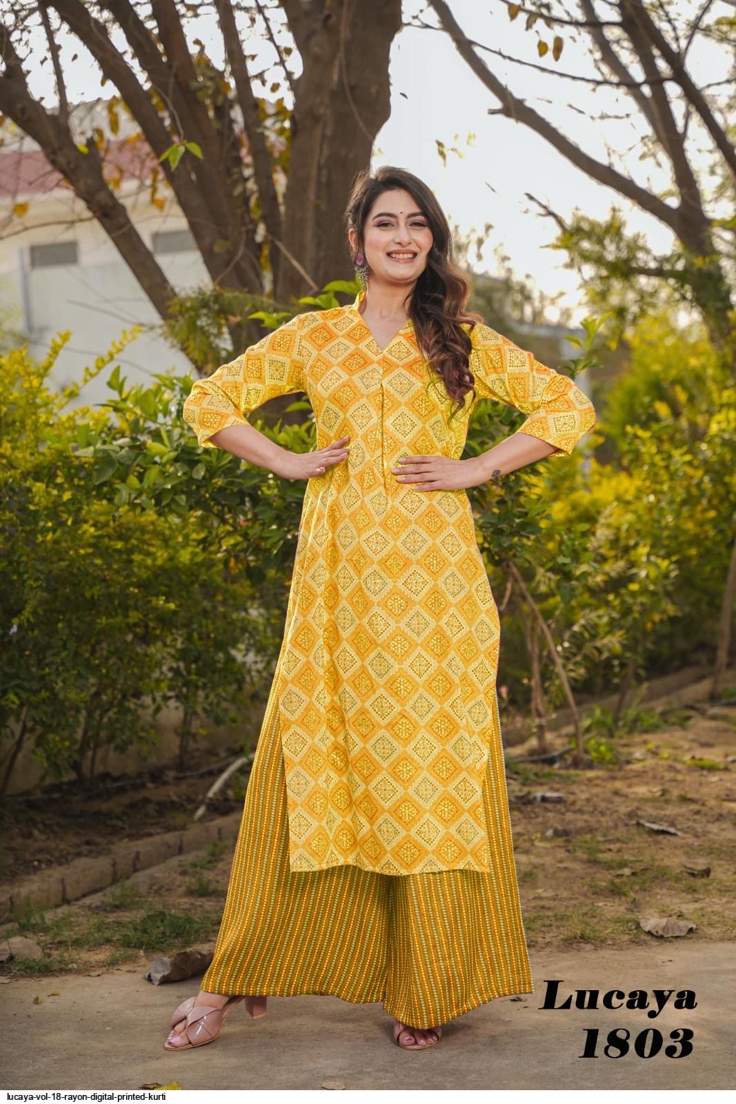 LUCAYA VOL 18 RAYON DIGITAL PRINTED KURTI 1803