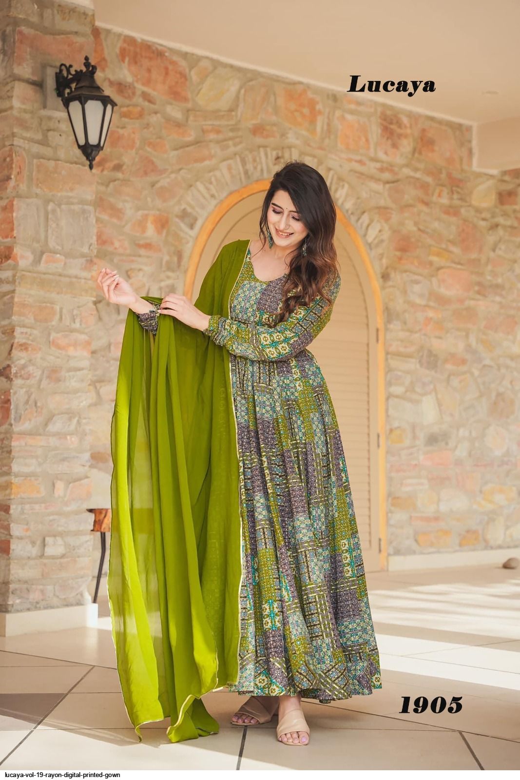 LUCAYA VOL 19 RAYON DIGITAL PRINTED GOWN 1905