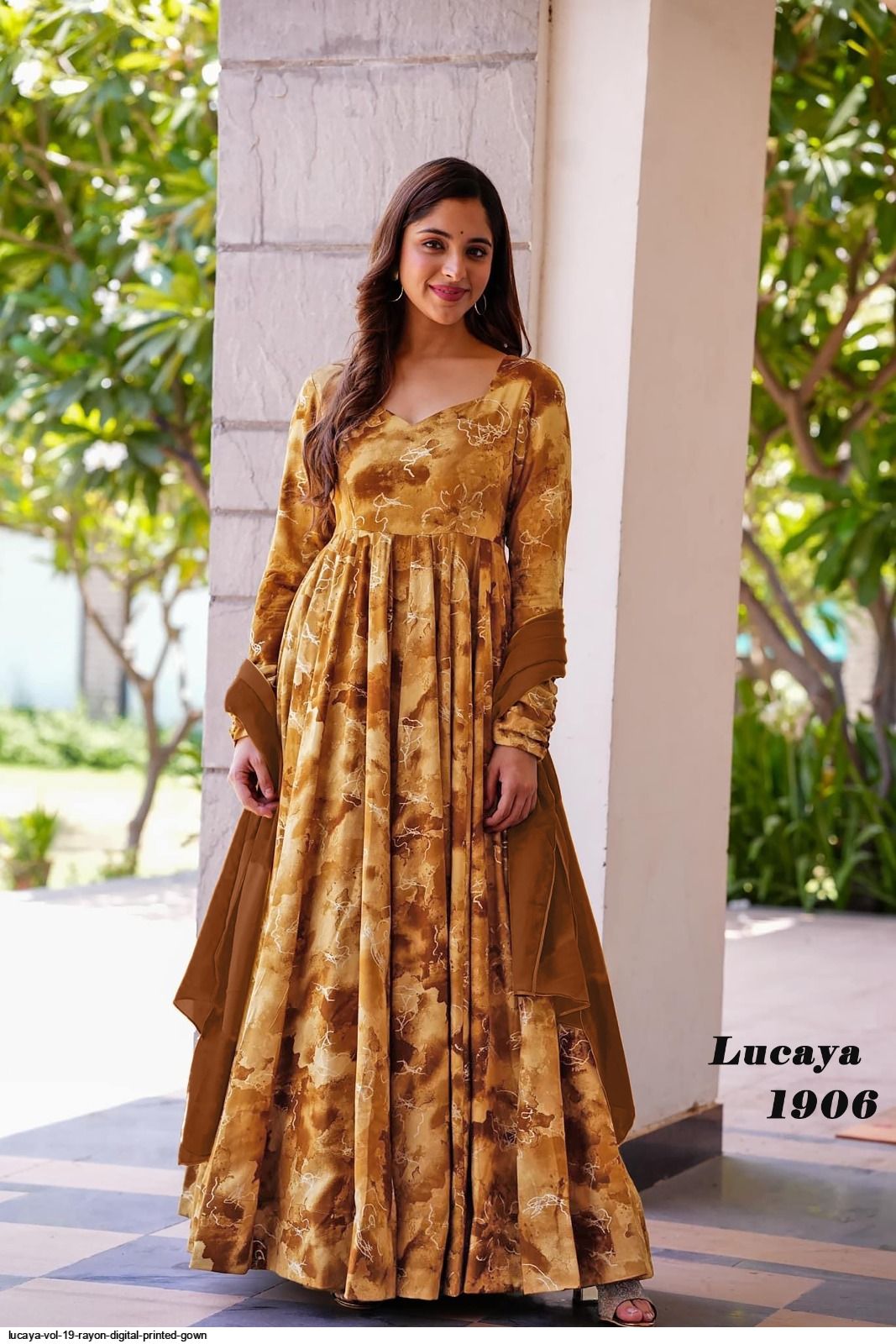 LUCAYA VOL 19 RAYON DIGITAL PRINTED GOWN 1906