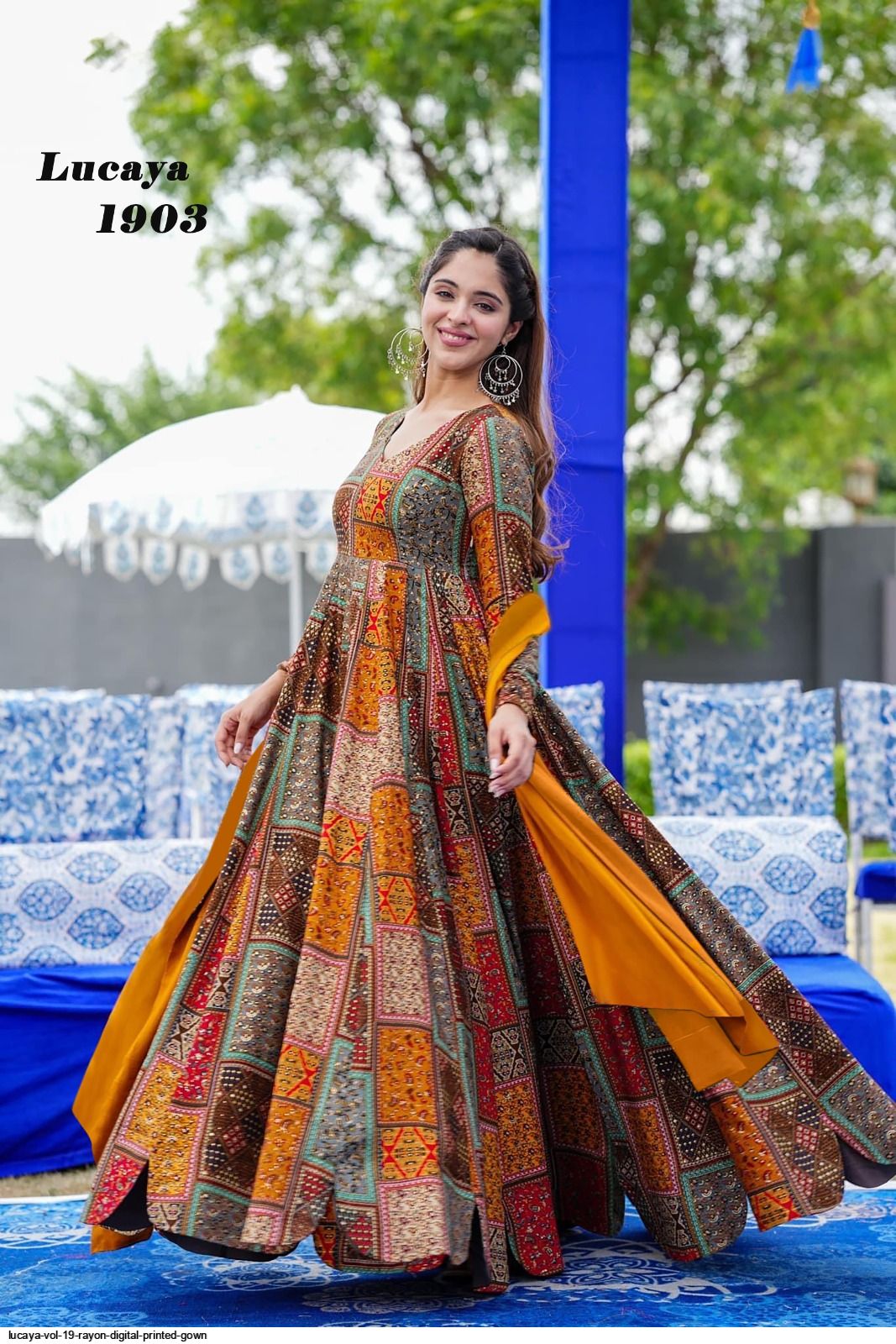 LUCAYA VOL 19 RAYON DIGITAL PRINTED GOWN 1903