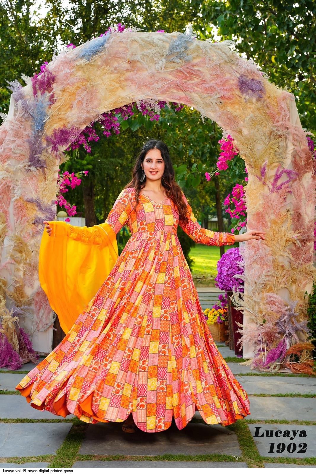LUCAYA VOL 19 RAYON DIGITAL PRINTED GOWN 1902