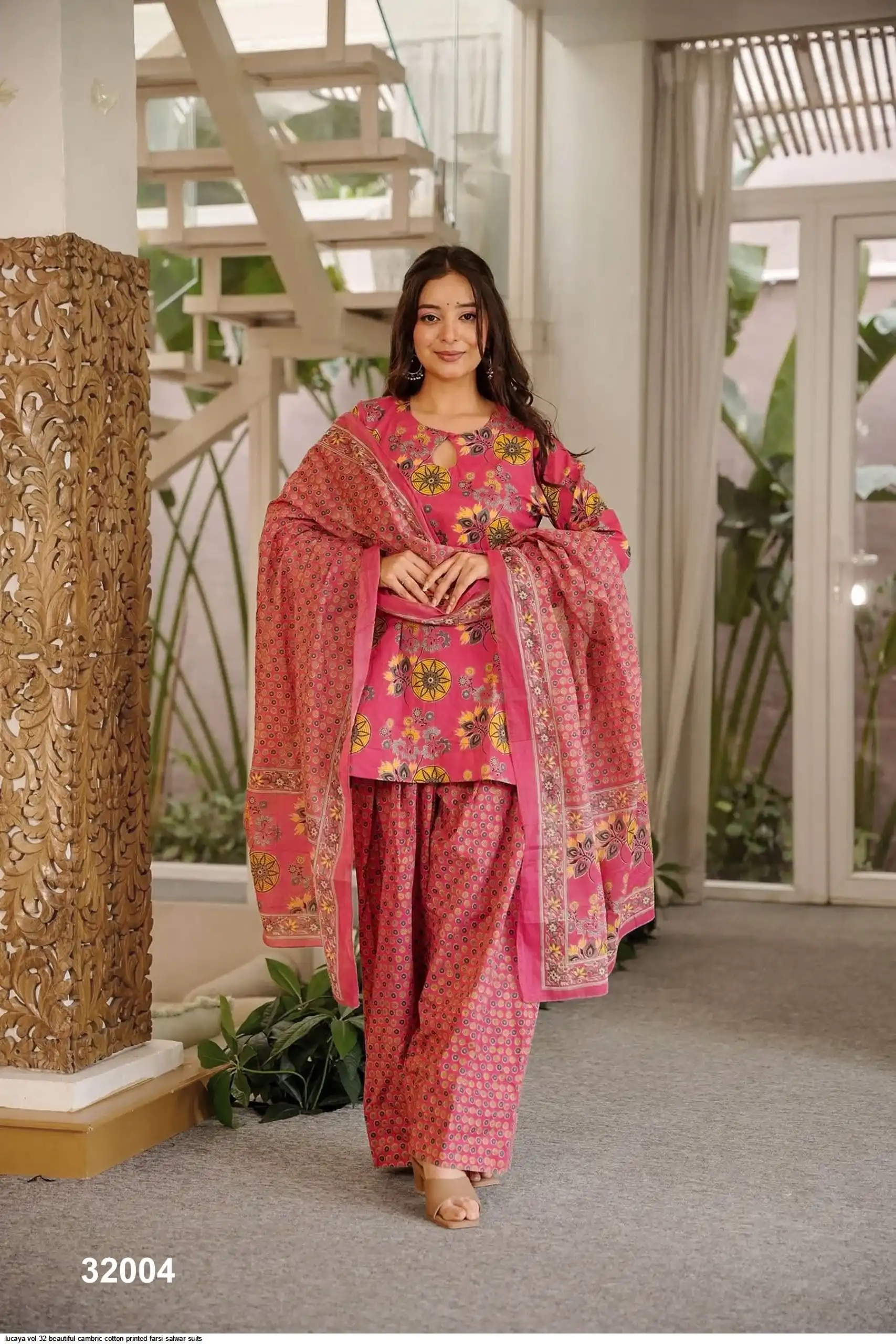 LUCAYA VOL 32 BEAUTIFUL CAMBRIC COTTON PRINTED FARSI SALWAR SUITS 2