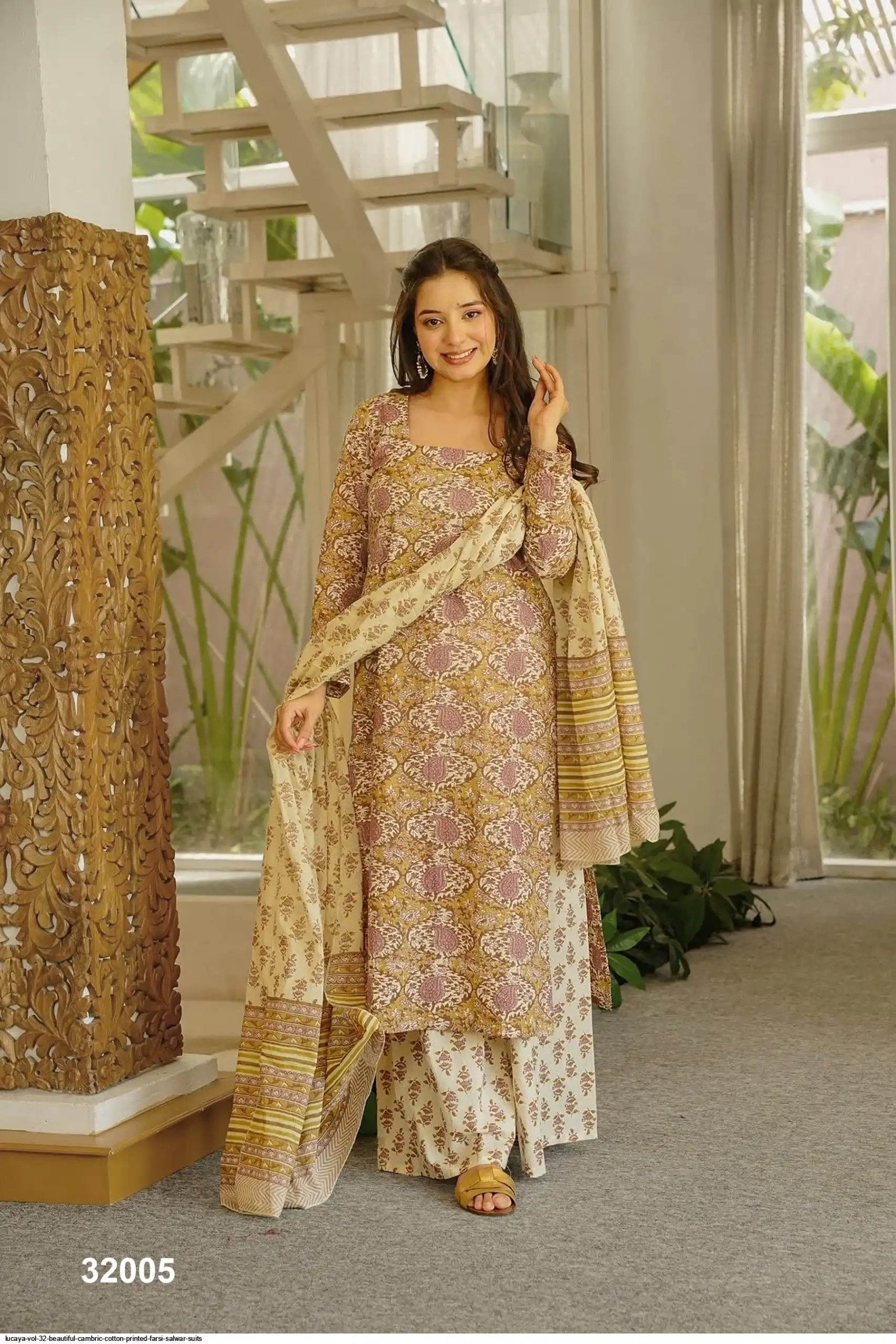 LUCAYA VOL 32 BEAUTIFUL CAMBRIC COTTON PRINTED FARSI SALWAR SUITS 3