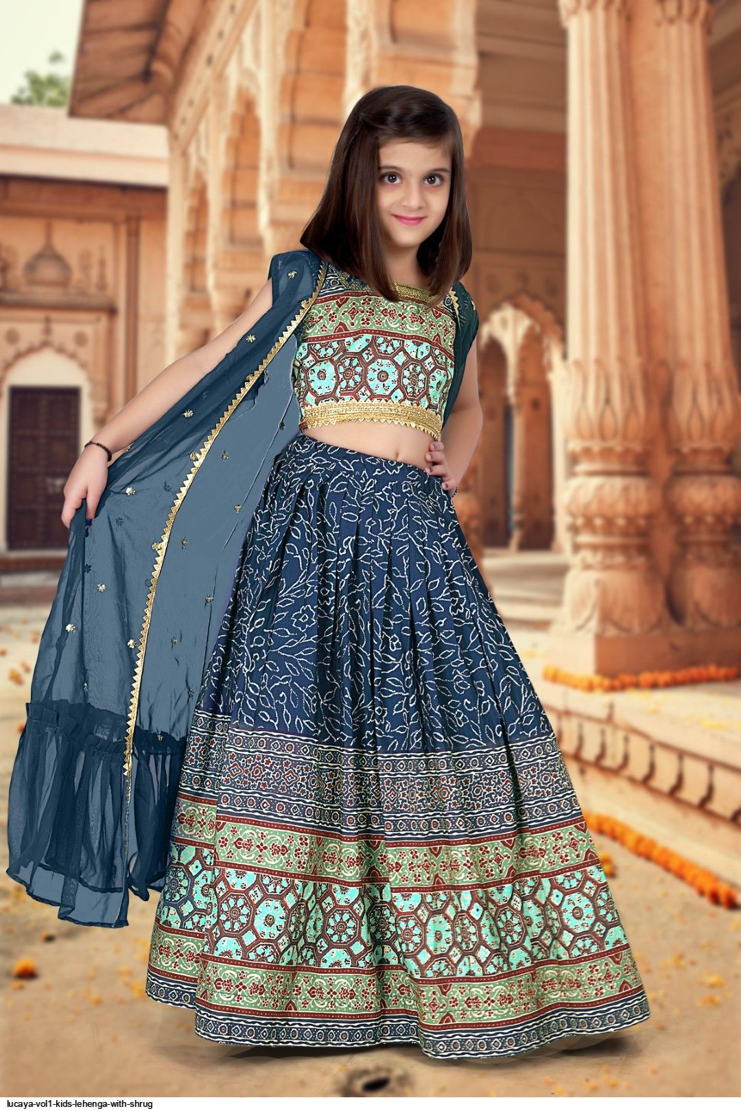 Green Sequins Embroidered Georgette Lehenga Choli With Shrug