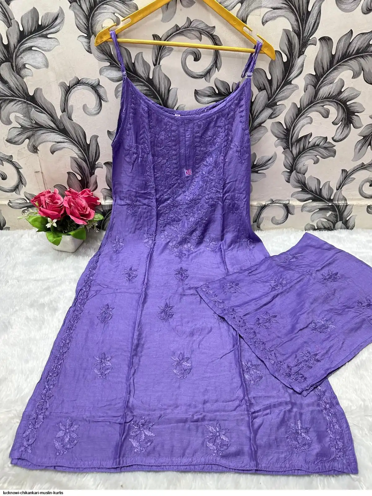 LUCKNOWI CHIKANKARI MUSLIN KURTIS G