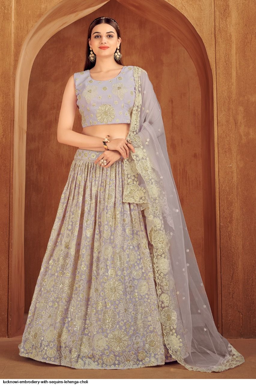 Latest Heavy Designer Party Wear Bridal Lucknowi Work Lehenga Choli  Collection - The Ethnic World