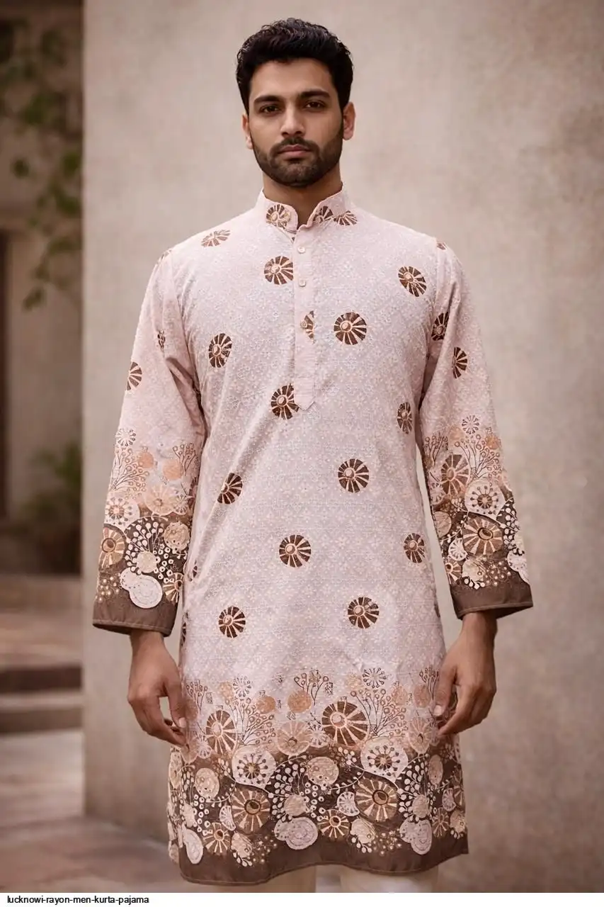 LUCKNOWI RAYON MEN KURTA PAJAMA D