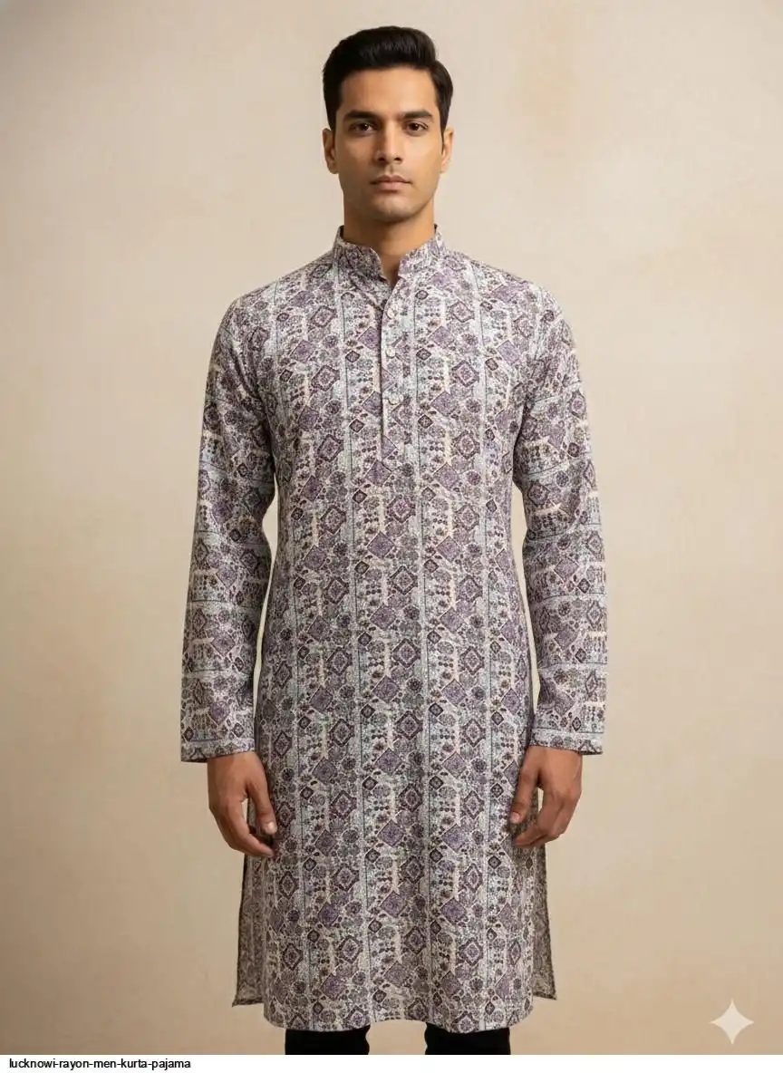 LUCKNOWI RAYON MEN KURTA PAJAMA E