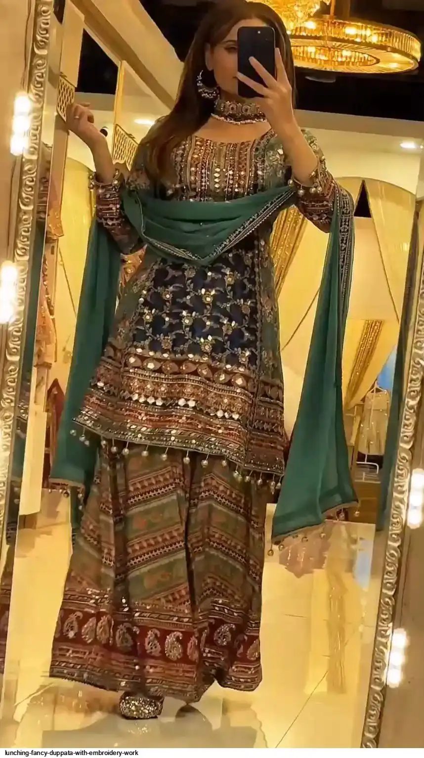 LUNCHING FANCY DUPPATA WITH EMBROIDERY WORK B