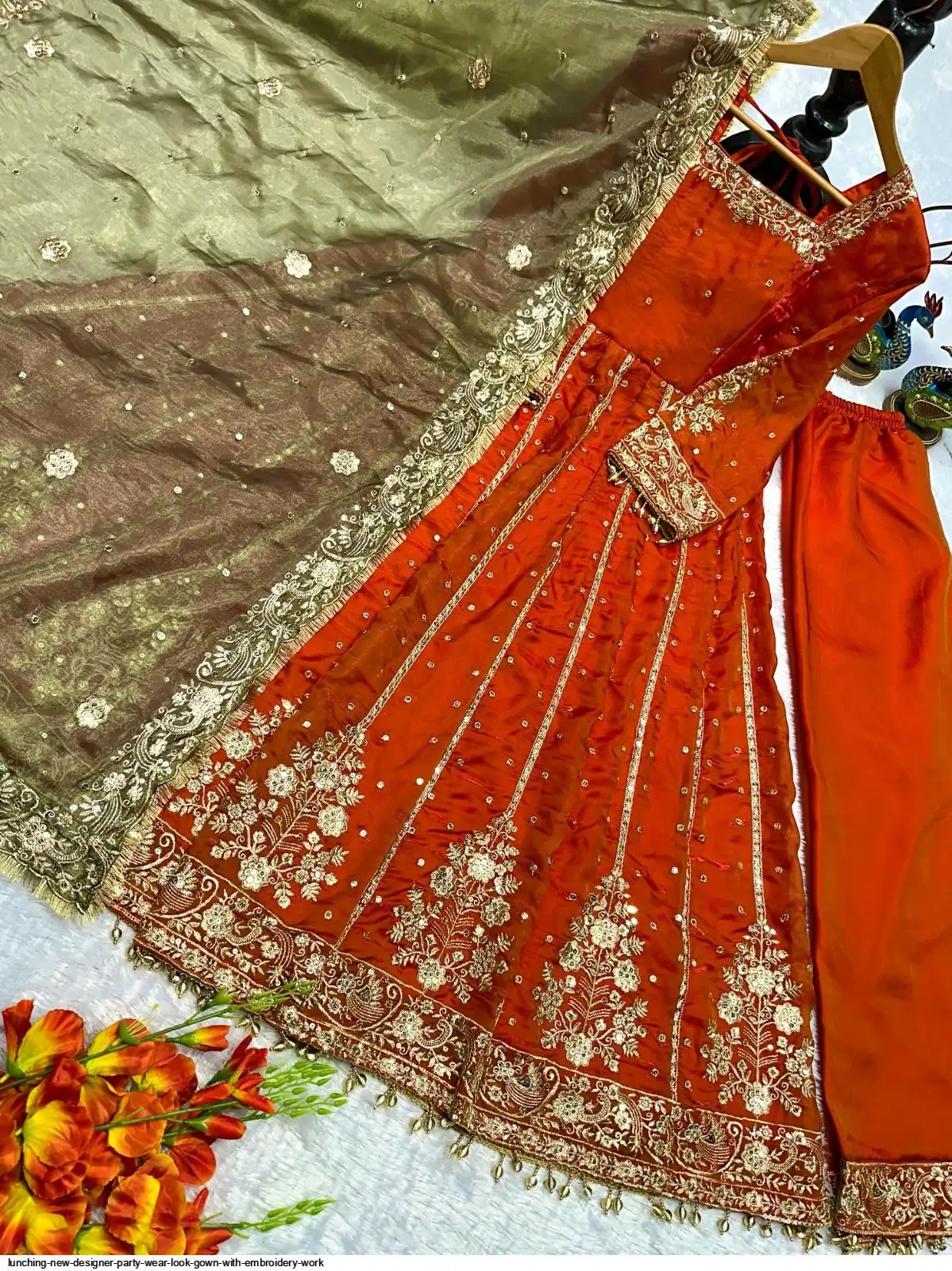 LUNCHING NEW DESIGNER PARTY WEAR LOOK GOWN WITH EMBROIDERY WORK A