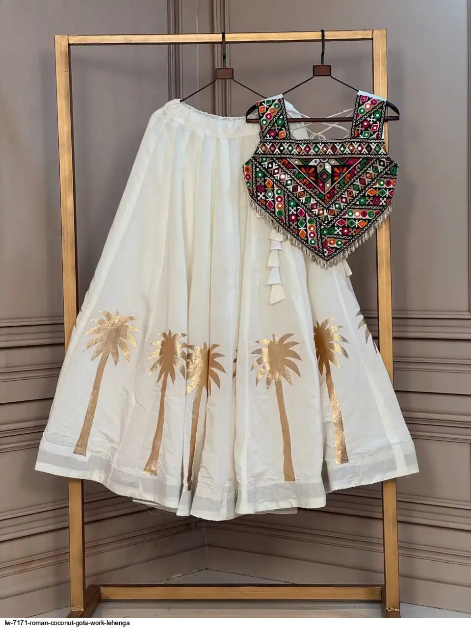LW 7171 ROMAN COCONUT GOTA WORK LEHENGA 4