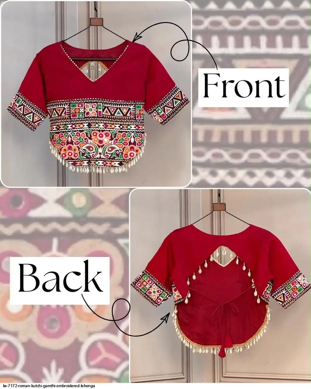 LW 7172 ROMAN KUTCHI GAMTHI EMBROIDERED BLOUSE 2