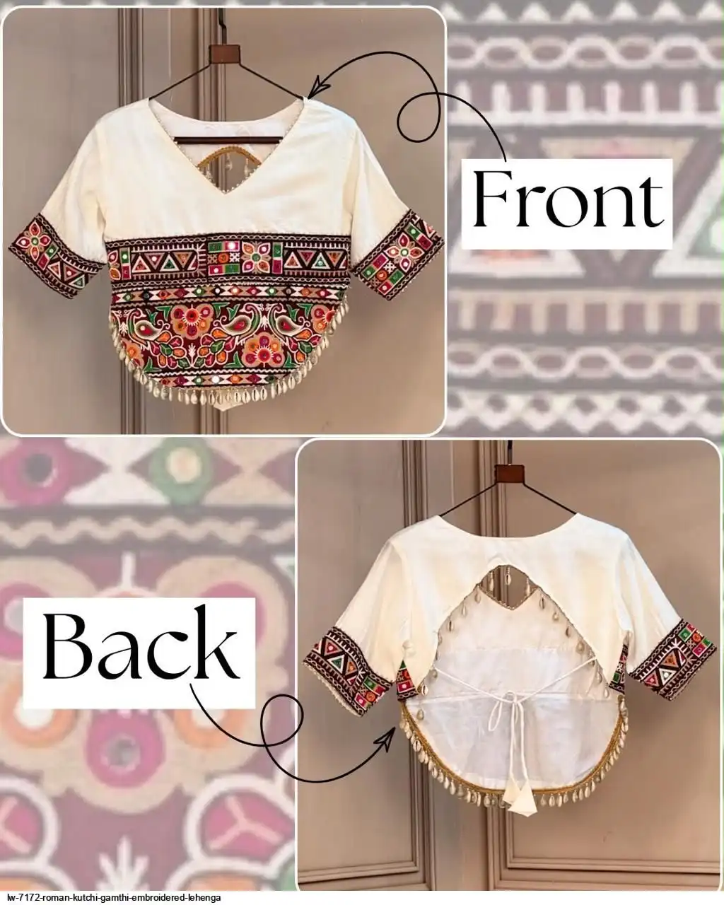 LW 7172 ROMAN KUTCHI GAMTHI EMBROIDERED BLOUSE 1