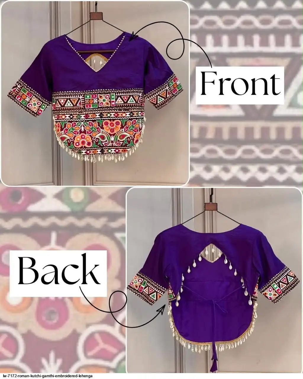 LW 7172 ROMAN KUTCHI GAMTHI EMBROIDERED BLOUSE 5