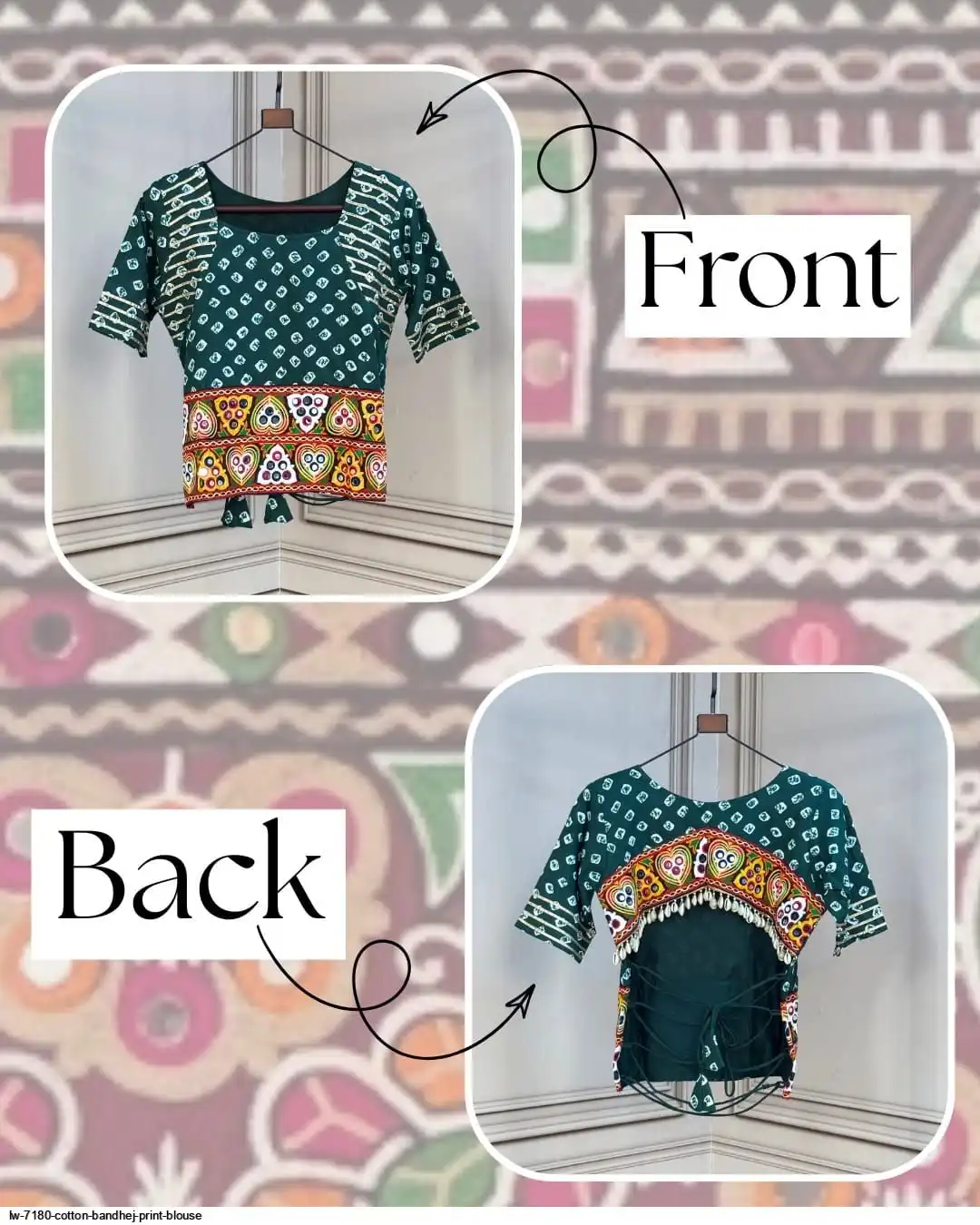 LW 7180 COTTON BANDHEJ PRINT BLOUSE 4