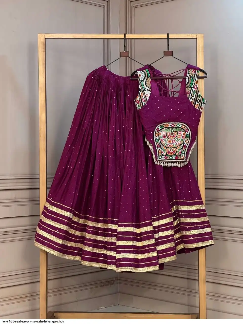 LW 7183 REAL RAYON NAVRATRI LEHENGA CHOLI F