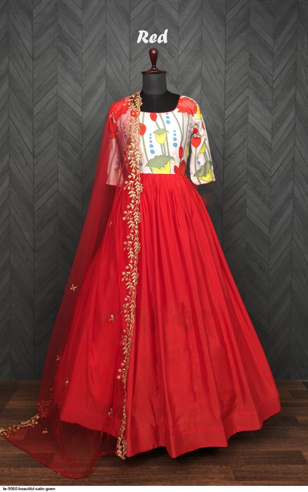 Pin by Ashwini Madiraju on Lahengas | Long frock designs, Long gown design,  Simple gown design