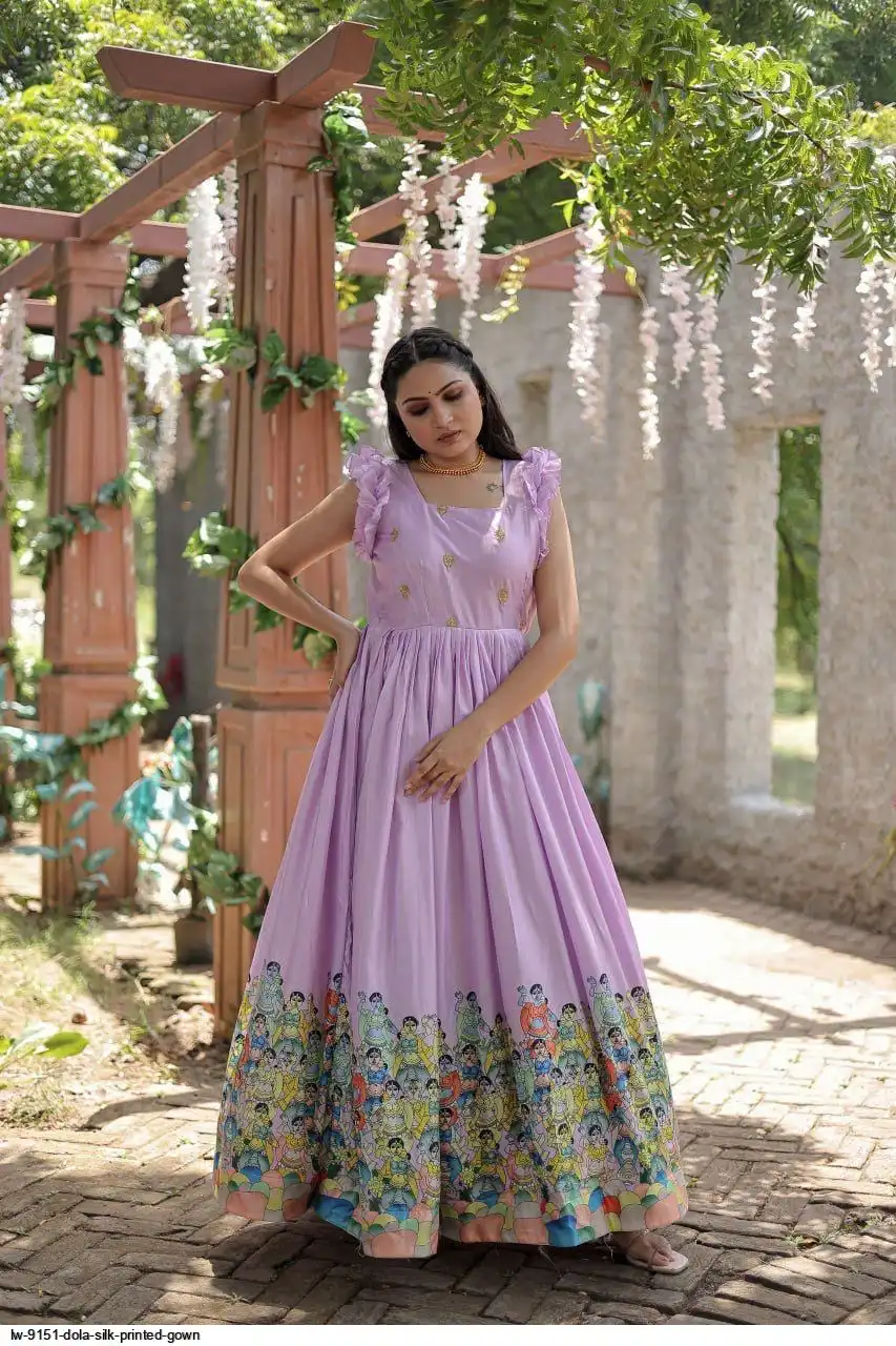 LW 9151 DOLA SILK PRINTED GOWN C