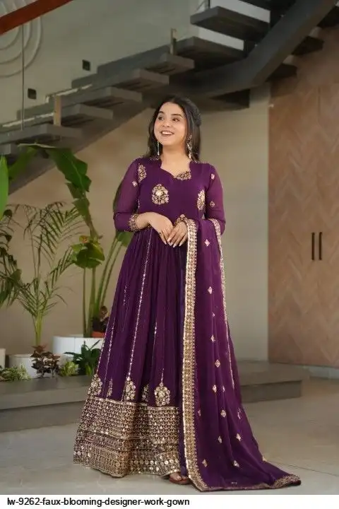 LW 9262 FAUX BLOOMING DESIGNER WORK GOWN A