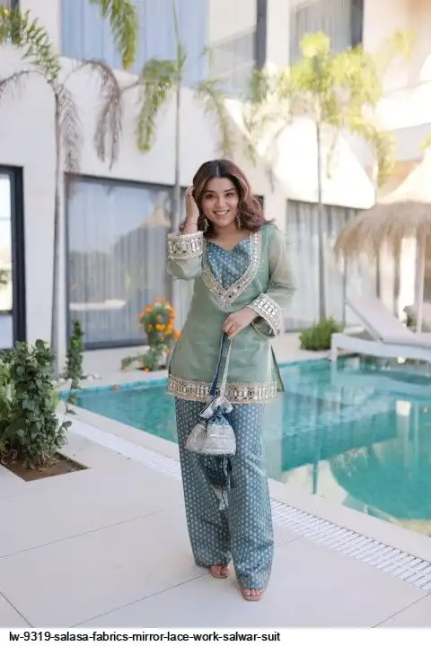 LW 9319 SALASA FABRICS MIRROR LACE WORK SALWAR SUIT B
