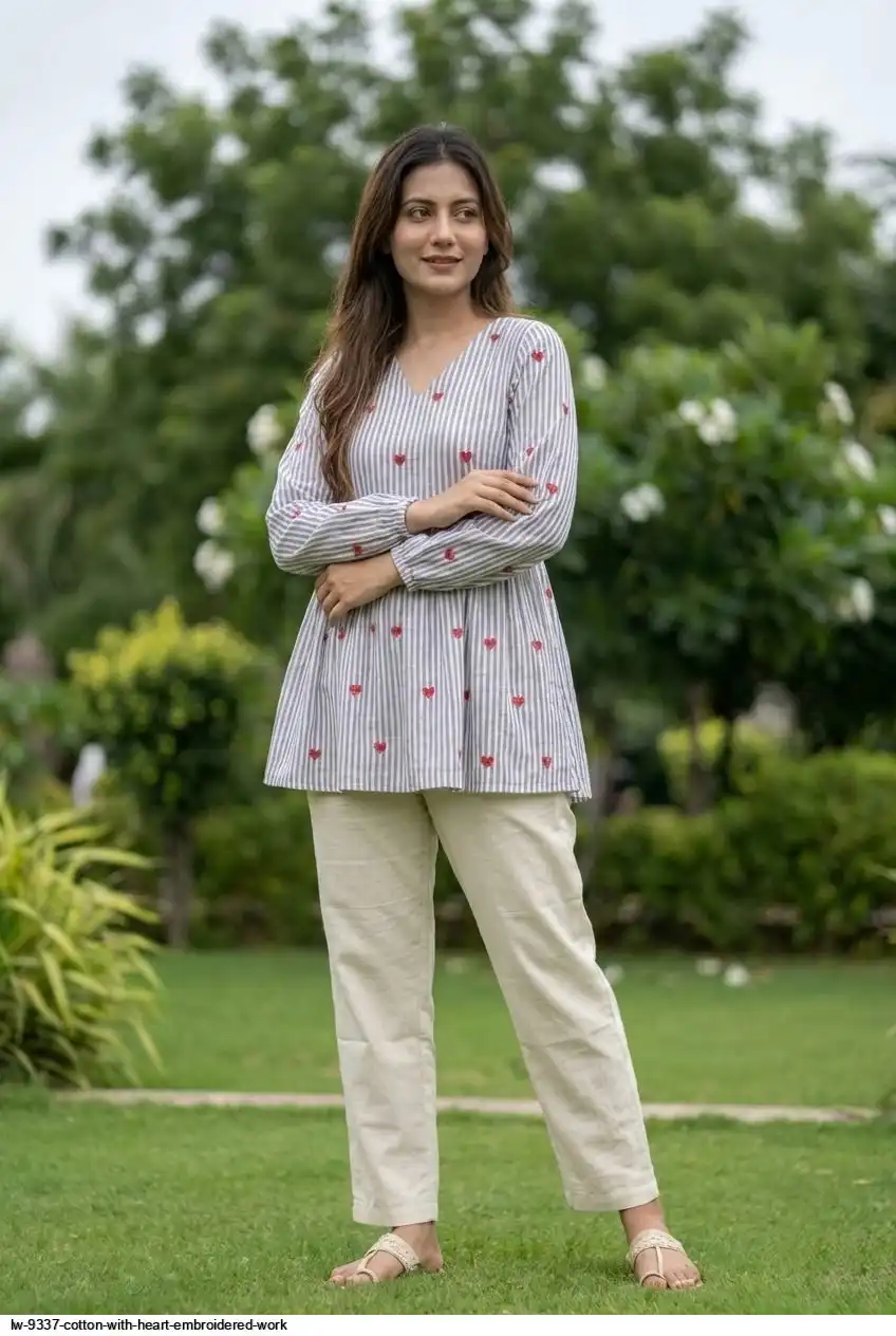 LW 9337 COTTON WITH HEART EMBROIDERED WORK B