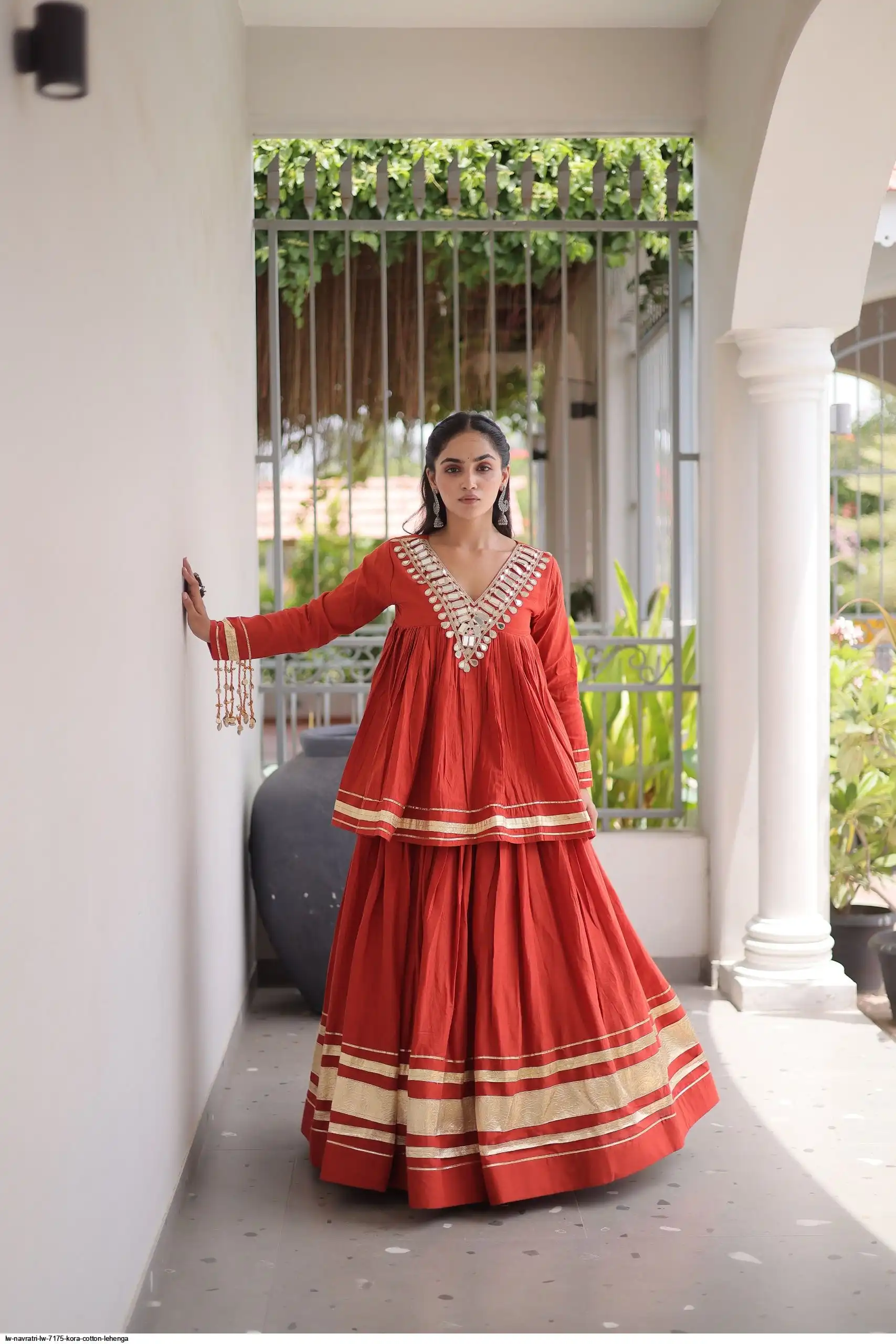 LW NAVRATRI LW 7175 KORA COTTON LEHENGA 2