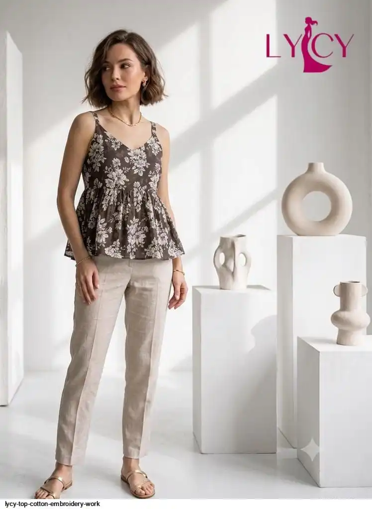 LYCY TOP COTTON EMBROIDERY WORK C