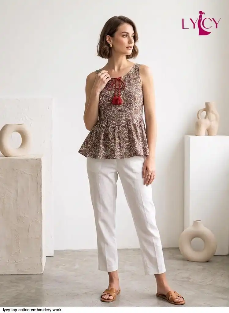 LYCY TOP COTTON EMBROIDERY WORK E