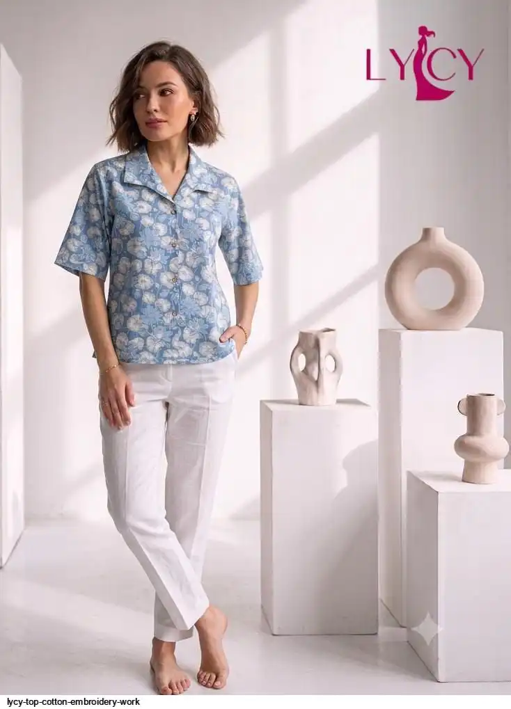 LYCY TOP COTTON EMBROIDERY WORK D