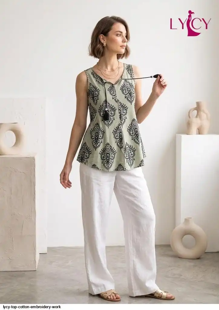 LYCY TOP COTTON EMBROIDERY WORK G