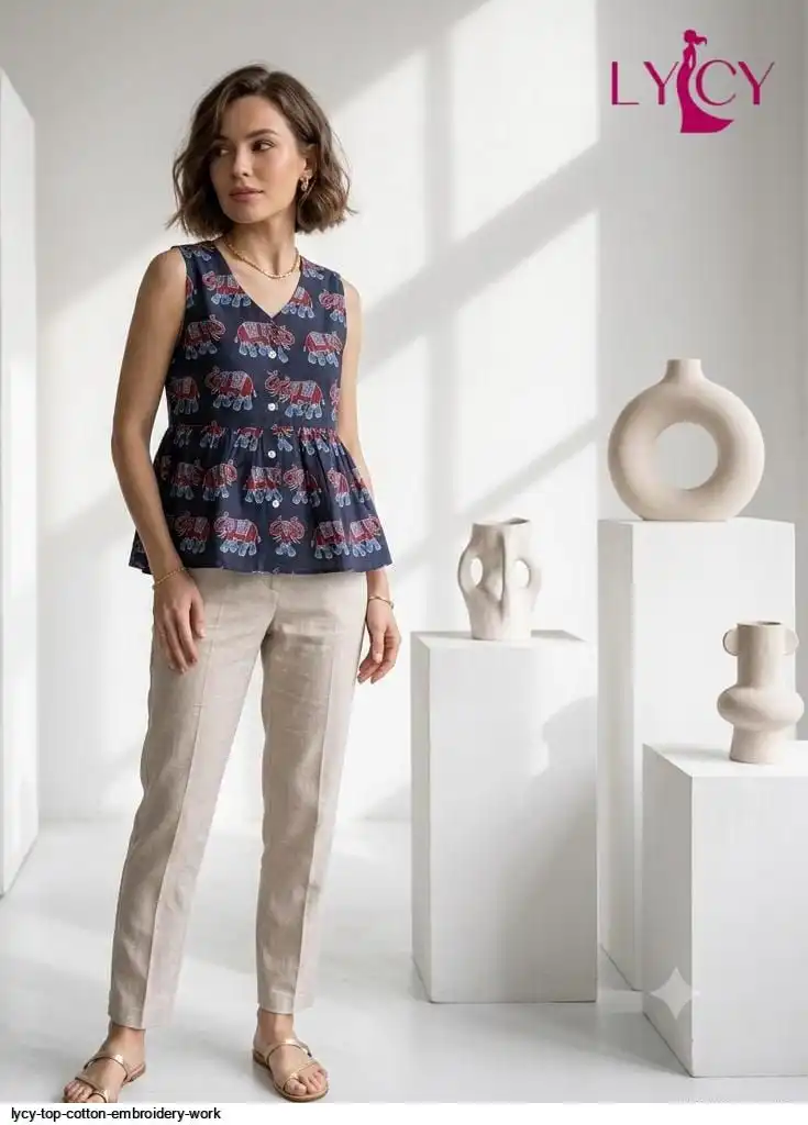 LYCY TOP COTTON EMBROIDERY WORK K