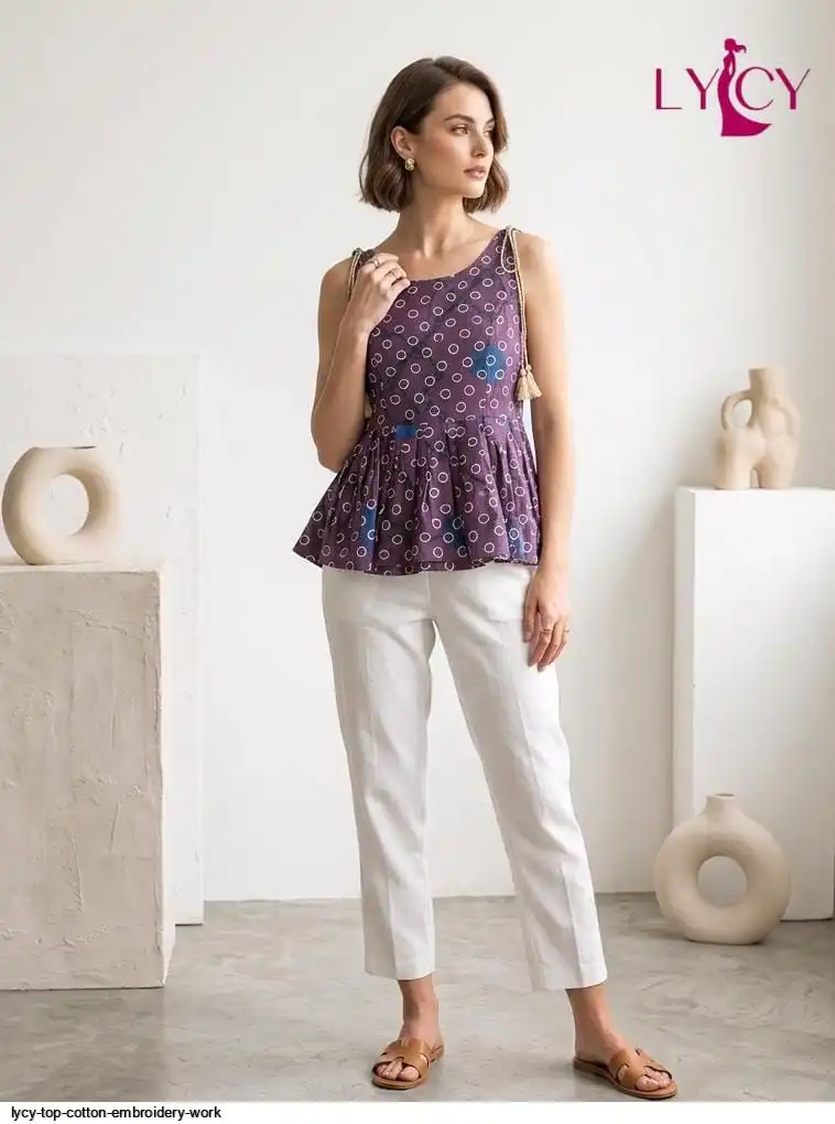 LYCY TOP COTTON EMBROIDERY WORK L