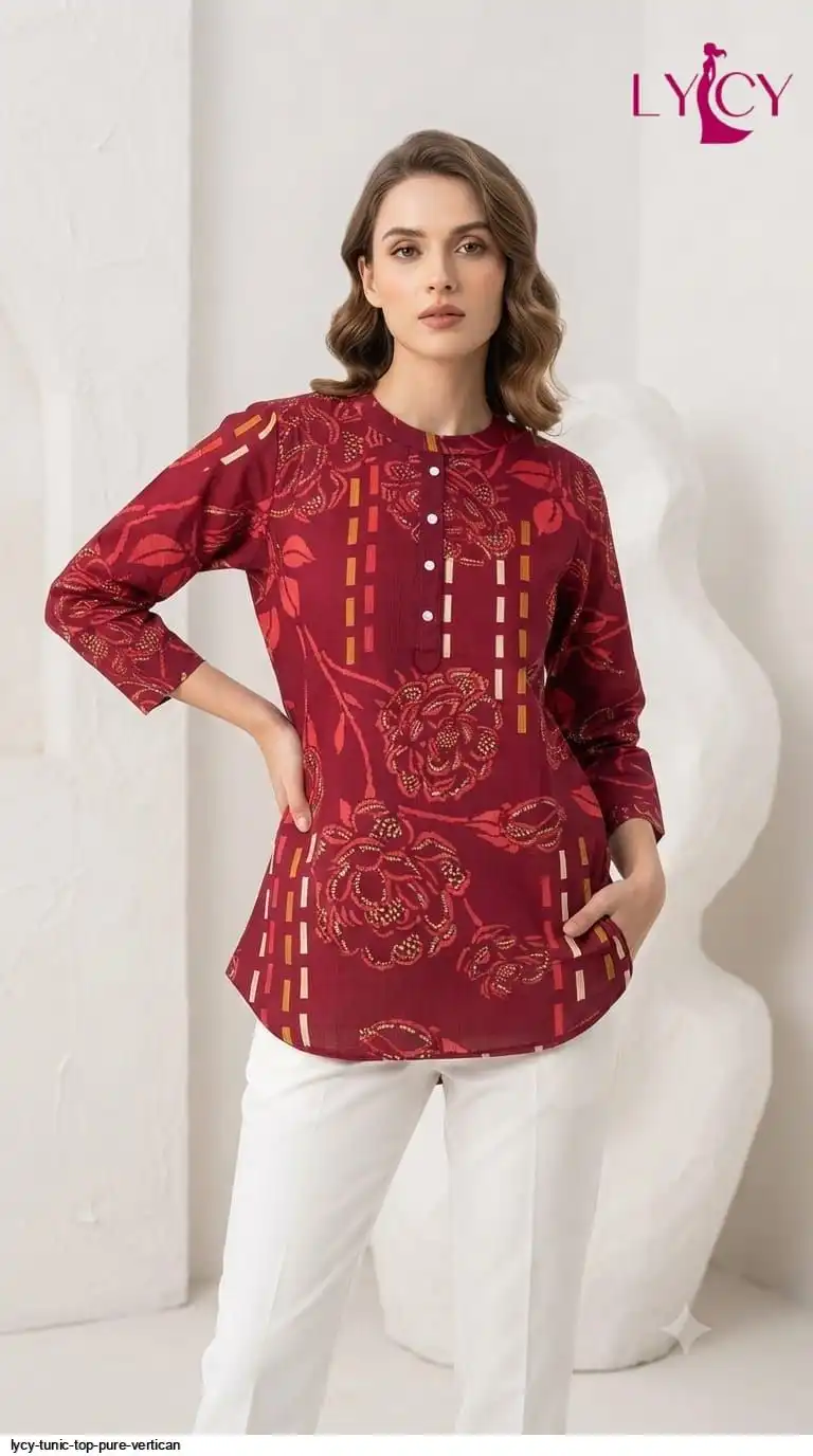 LYCY TUNIC TOP PURE VERTICAN WITH FANCY BUTTON WORK 1