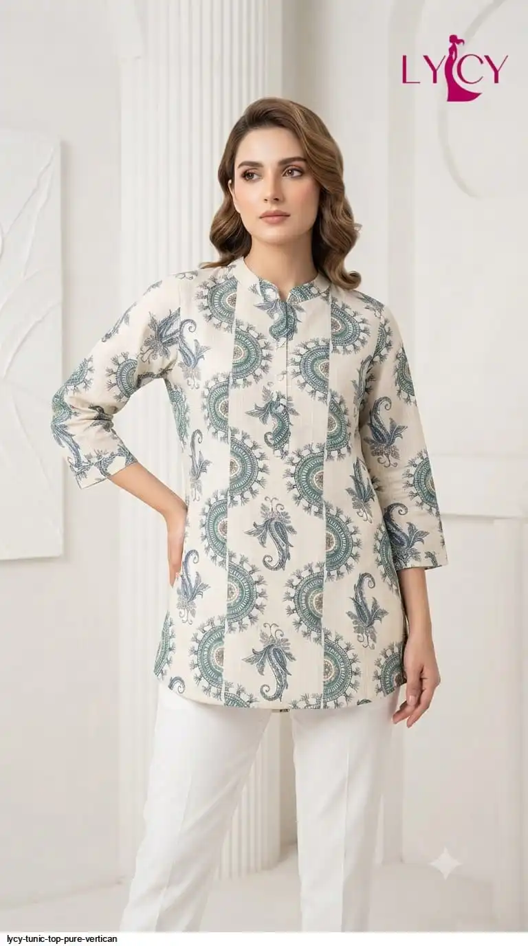 LYCY TUNIC TOP PURE VERTICAN WITH FANCY BUTTON WORK 4