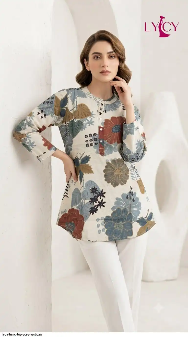 LYCY TUNIC TOP PURE VERTICAN WITH FANCY BUTTON WORK 3