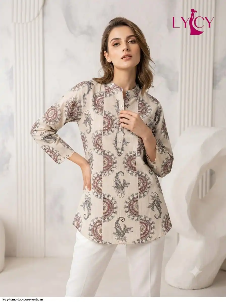LYCY TUNIC TOP PURE VERTICAN WITH FANCY BUTTON WORK 2