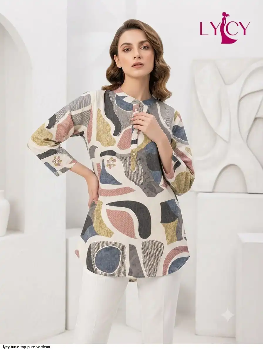 LYCY TUNIC TOP PURE VERTICAN WITH FANCY BUTTON WORK 6