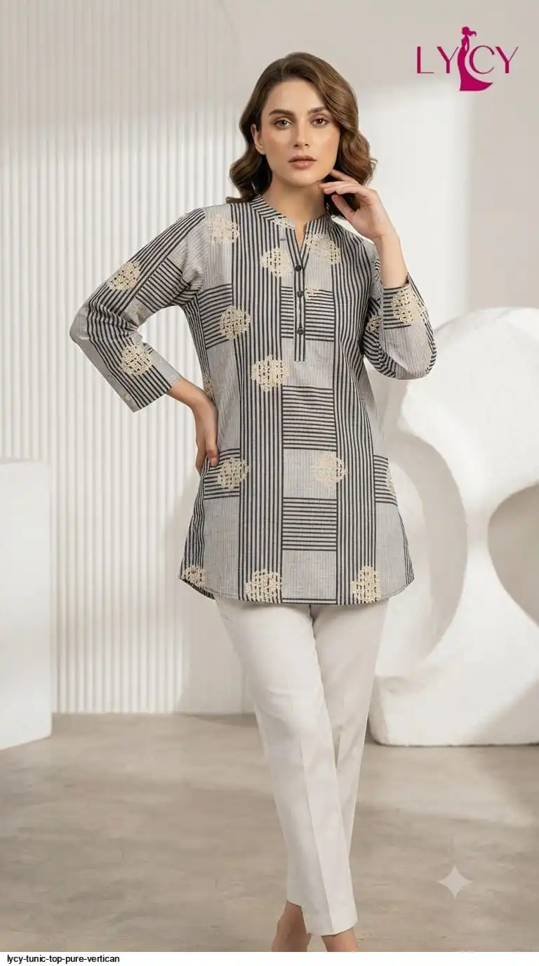 LYCY TUNIC TOP PURE VERTICAN WITH FANCY BUTTON WORK 7