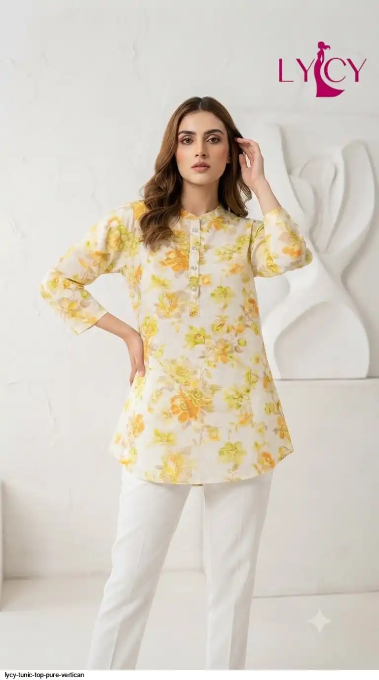 LYCY TUNIC TOP PURE VERTICAN WITH FANCY BUTTON WORK 5