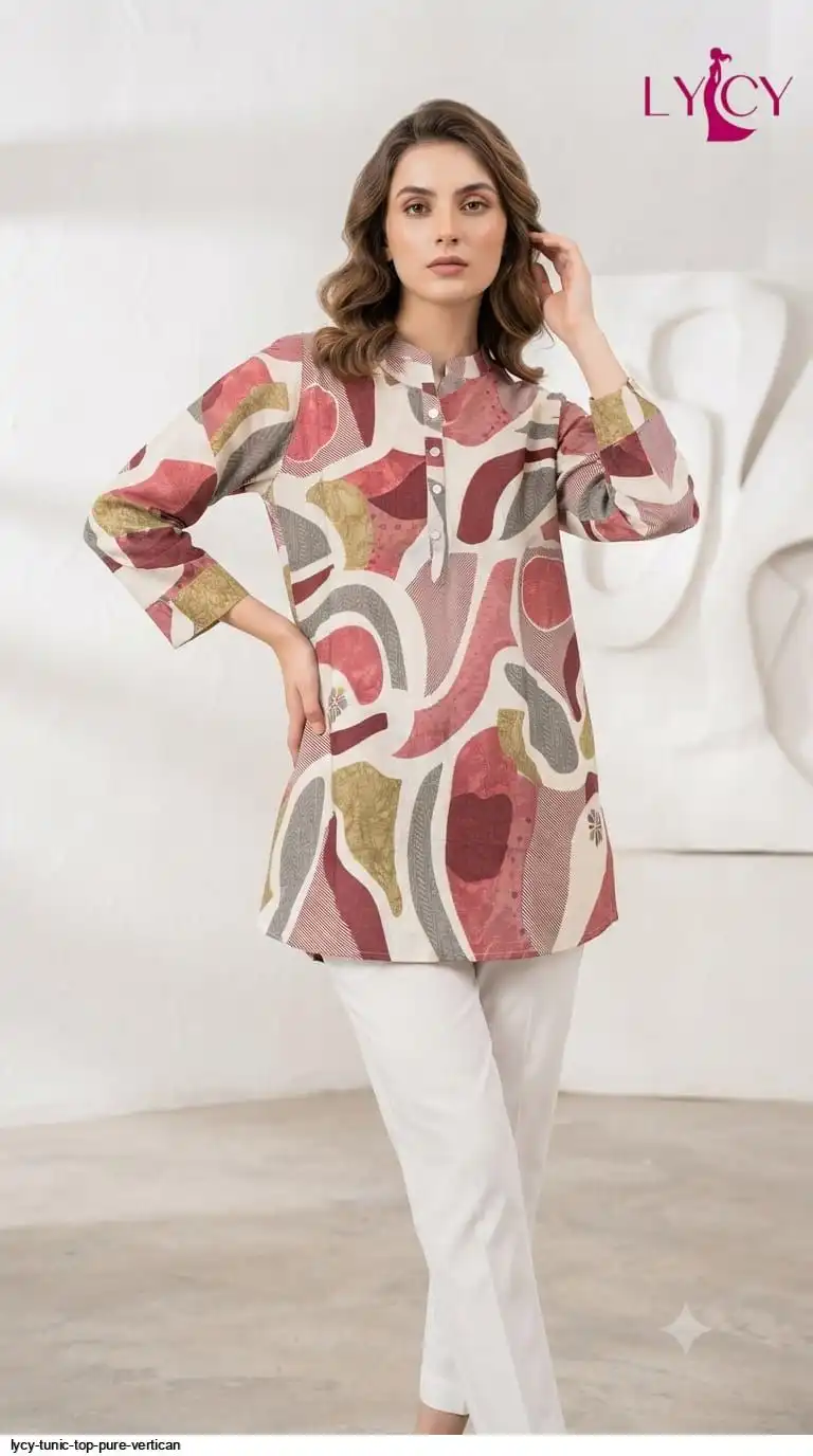 LYCY TUNIC TOP PURE VERTICAN WITH FANCY BUTTON WORK 9
